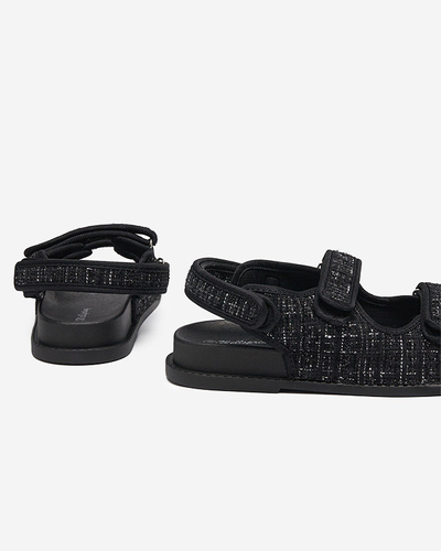 Черные женские босоножки из ткани Desotty