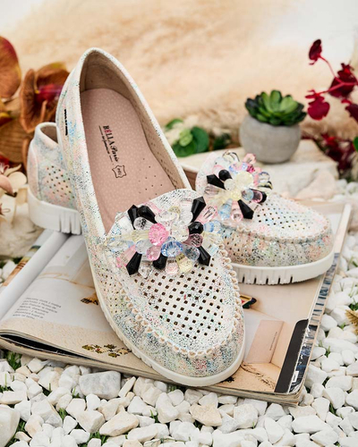 Royalfashion Женские ажурные мокасины из бисера Nasfali