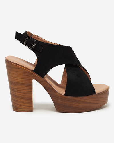 Juodos moteriškos basutės ant aukšto stulpo Inga - Avalynė