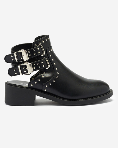 Royalfashion Черные женские сапоги с вырезами Dlagona