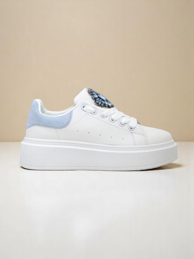 Aurelia Bianco – Белые женские кроссовки на платформе с гламурным украшением