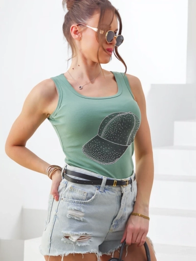 Royalfashion medvilninis moterų marškinėlis su kepure