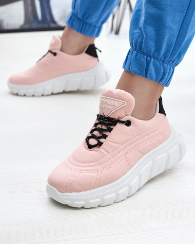 Светло-розовые женские спортивные туфли из ткани Riotay- Footwear