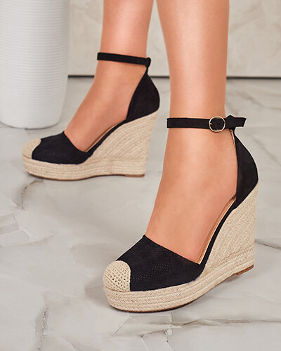 Royalfashion Juodi moteriški Meylasi platforminiai sandalai