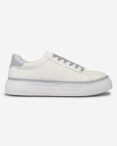 Balti moteriški sportiniai bateliai su mėlynais įdėklais Assalia - Avalynė