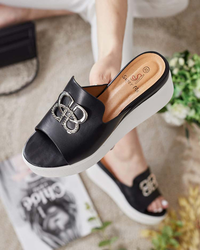 "Royalfashion" Moteriškos "Sailme" šlepetės iš katės odos