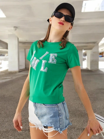 Блузка женская из хлопка Royalfashion с надписью