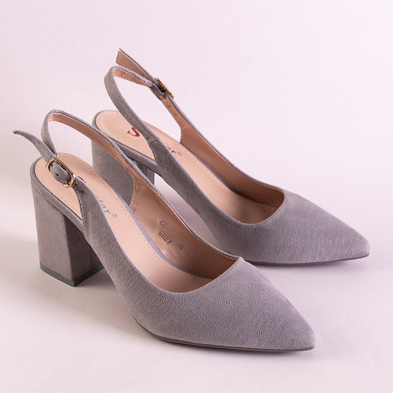 Dolores pilkos moteriškos aukštakulnės basutės-batai