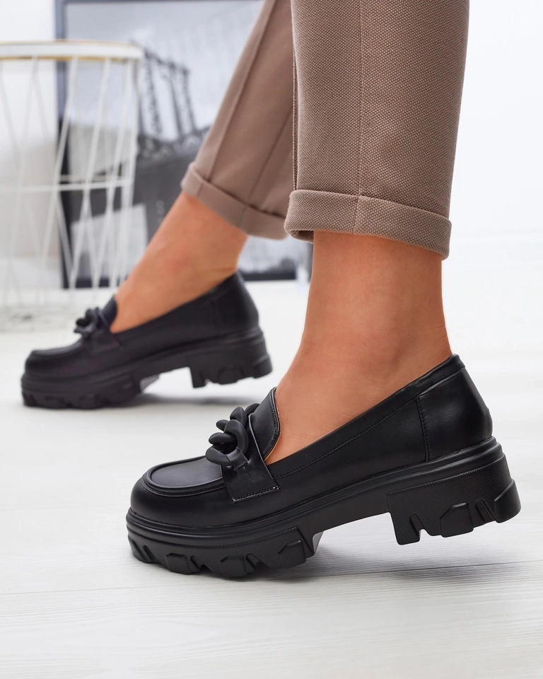 Женские мокасины черного цвета Aromg- Footwear