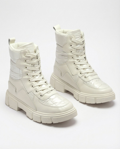 Calista Женская Обувь Модные Плоские Ботинки Кремовые