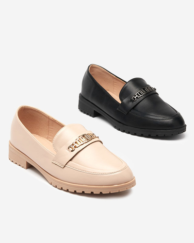 Moteriški smėlio spalvos eko odos batukai su Griss dekoracija - Batai