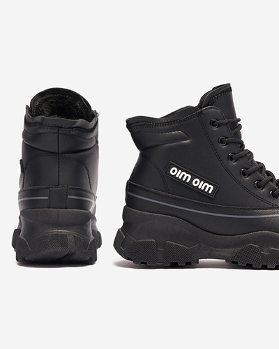 Женские утепленные спортивные ботинки черного цвета Lecvola- Footwear