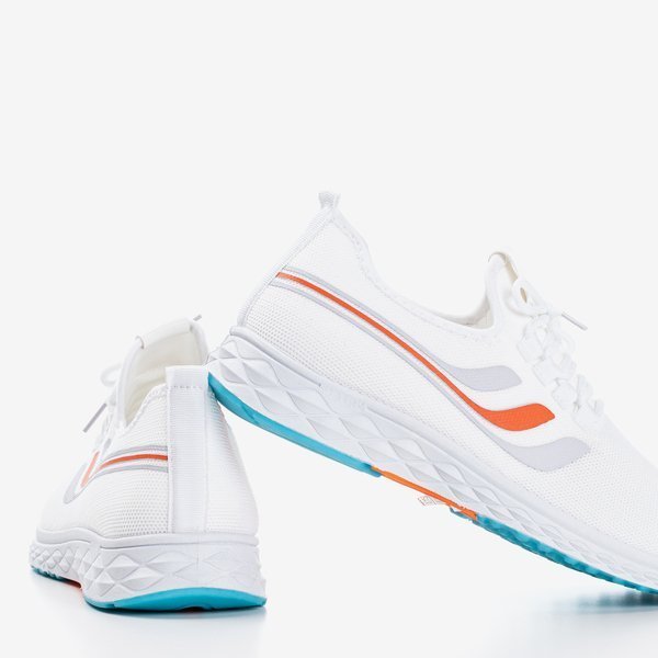 Белые мужские спортивные туфли с цветной подошвой Stingo - Обувь