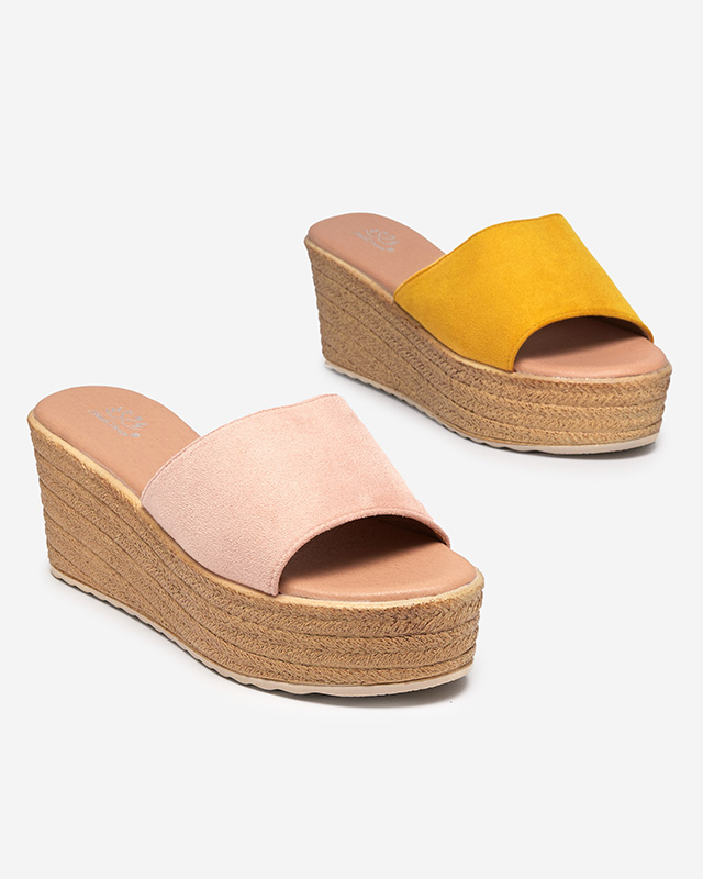 Geltonos moteriškos pleištinės basutės Bralissa - Avalynė