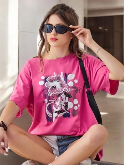 Royalfashion moterų medvilninė marškinėliai su spauda