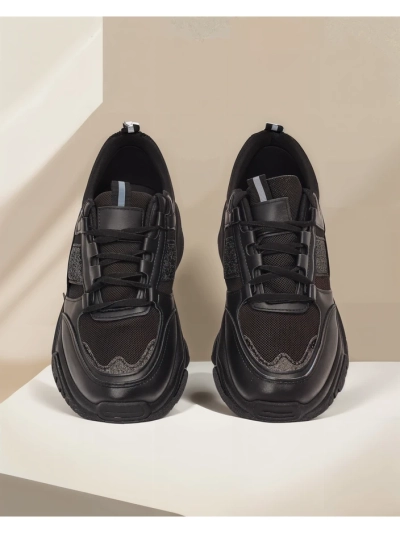 Arete Nero women's flat eco-leather sneakers