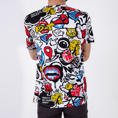 Spalvingi vyriški marškinėliai su spauda-Drabužiai