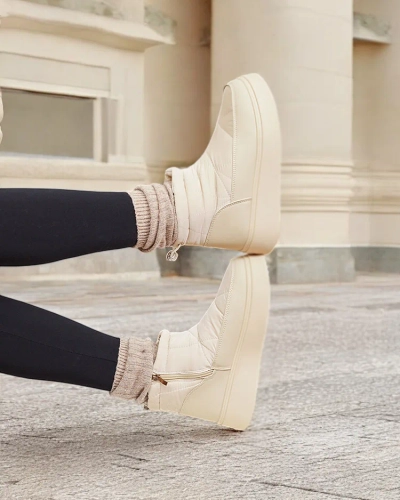 Royalfashion Женские сноубутсы бежевого цвета Fopinia