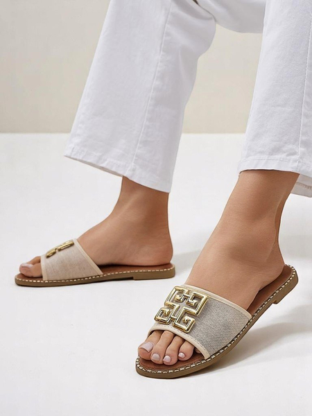 Royalfashion Moteriškos šlepetės plokščiu padu Rorole