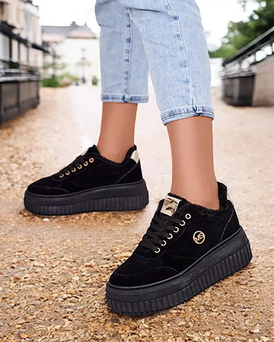 Royalfashion Šilti moteriški sportbačiai su kailiu Nozii