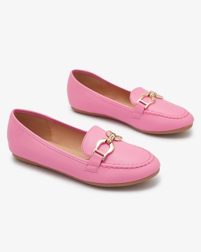 Женские мокасины из экокожи с декором розового цвета Qivett- Footwear