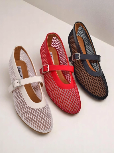 Royalfashion moteriški balerinos bateliai su išpjovomis ir dirželiu Naommi