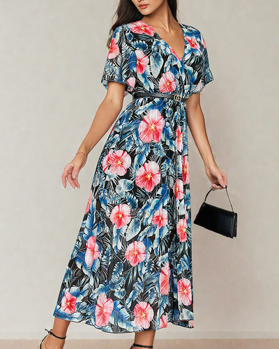 Royalfashion Женское плиссированное цветочное платье-миди