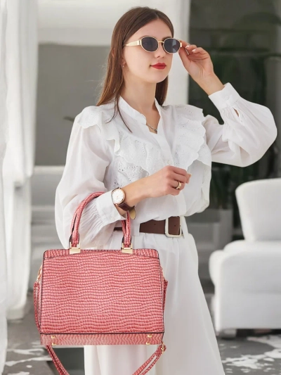 Royalfashion Элегантная женская сумка из лаковой кожи с тиснением