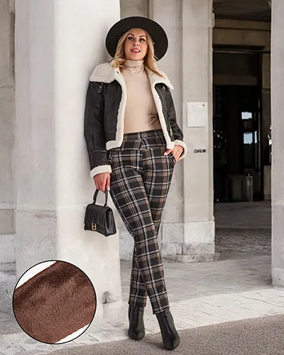 "Royalfashion" Pašiltintos moteriškos tegings kelnės PLUS SIZE