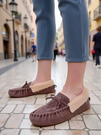 Royalfashion moteriški mokasininiai su kailiu Ahtikes