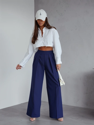 Royalfashion Широкие женские брюки со складками