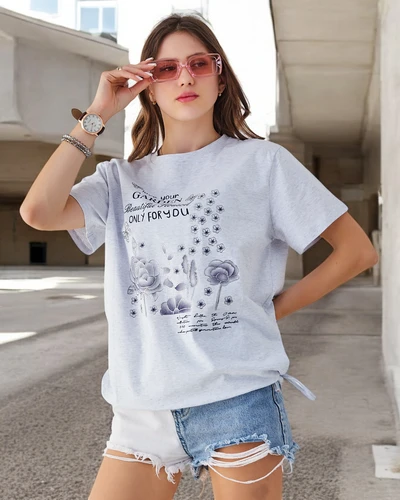 Женская хлопковая блузка Royalfashion с надписью