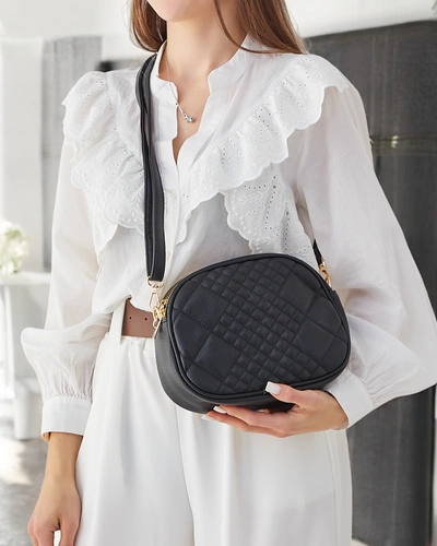 Royalfashion Maža ovali moteriška rankinė, pagaminta iš ekologiškos odos