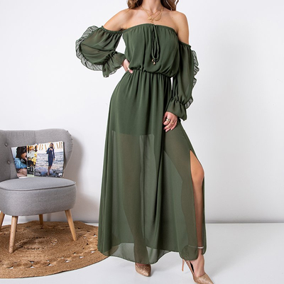 Žalia moteriška maxi suknelė - Apranga