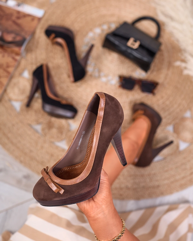 Темно-коричневые женские туфли на высокой шпильке Zistin- Footwear