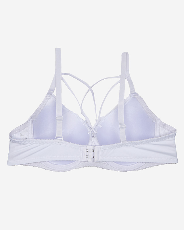 Белый женский бюстгальтер на косточках с бретелями - Нижнее белье