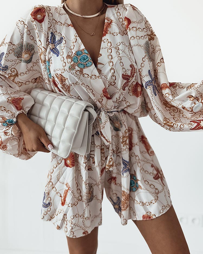 Royalfashion Moteriškas raštuotas kombinezonas