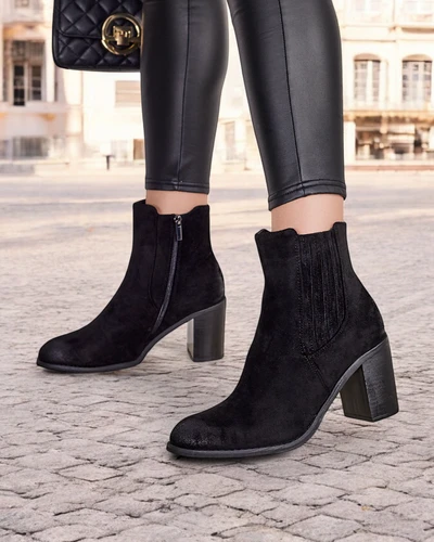 Royalfashion Ekologiško zomšo moteriški aulinukai ant storo kulno Cesios