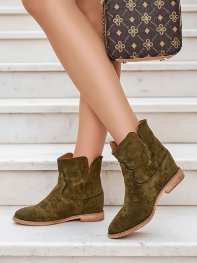 Royalfashion Kovbojų stiliaus baltos ant petnes dengtos platformos Bluston