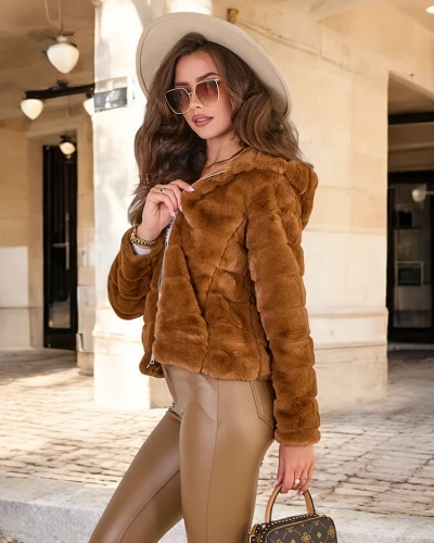 Женская куртка с имитацией меха Royalfashion