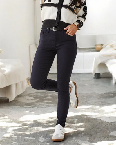 Royalfashion moterų medvilniniai siauri džinsai