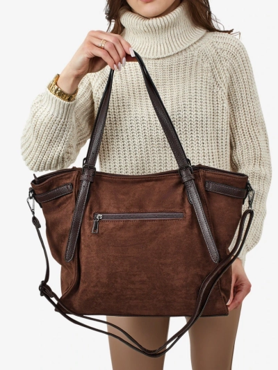 Moteriška pirkinių rankinė Daville iš eko zomšos