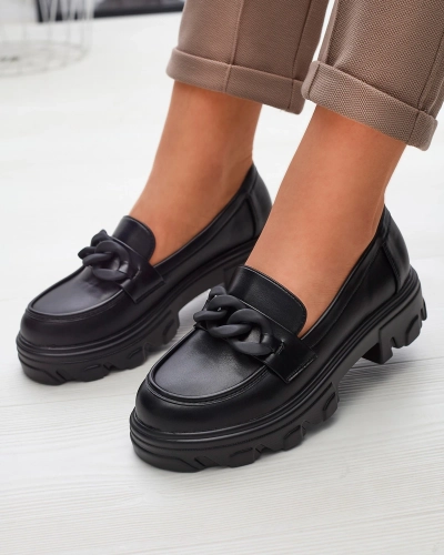 Женские мокасины черного цвета Aromg- Footwear