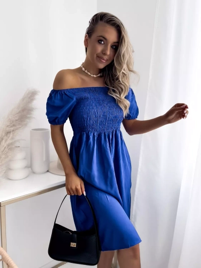 Темно-синее женское мини-платье a'la hiszpanka- Одежда