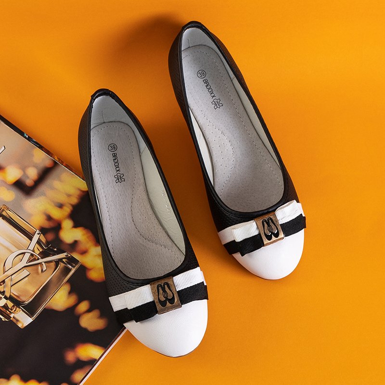 Черные женские ажурные балетки с бантом Alemonia