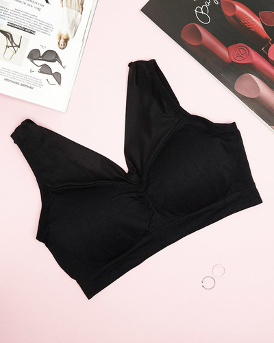 Черный спортивный бюстгальтер