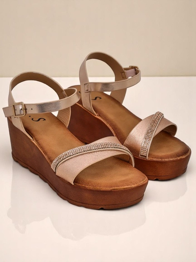 Royalfashion Moteriški platforminiai sandalai su kristalais ir blizgučiais Aurora Glow