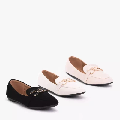 OUTLET Moteriški kreminiai mokasinai su Olly dekoracija - Avalynė