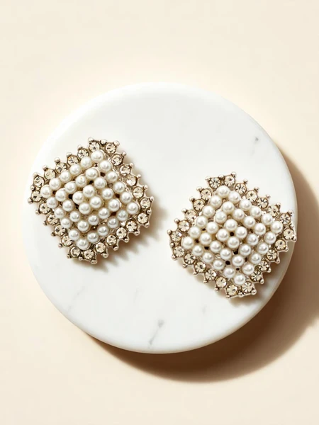 Royalfashion Moteriški prisegami auskarai su cirkoniais