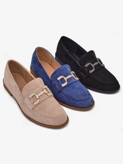Royalfashion Элегантные женские лоферы с украшением из циркония Zante